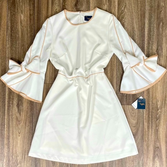 Just...Taylor Dresses & Skirts - 💠Just…Taylor Ivory Piped Trim Dress NWT Sz 10